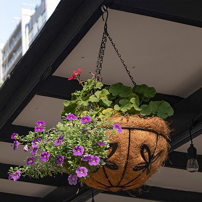 Hanging Baskets Planter for Plants, 2 Pack 8 Inch Round Metal Wire Hanging - Image 6