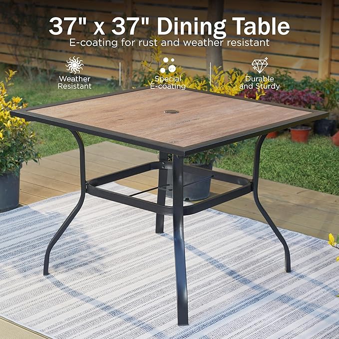PHI VILLA 5 Pieces Outdoor Patio Dining Set - Image 5