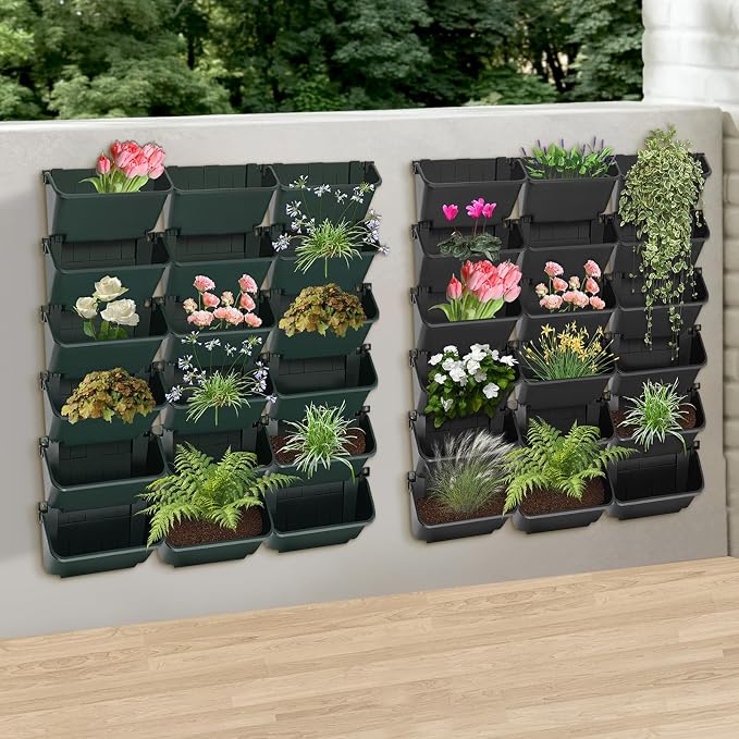 Hanging Vertical Wall Planter, 18 Pack Vertical Garden Planter, - Image 6