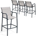 Crestlive Outdoor Bar Stools Set of 4, 500 lb Capacity Metal Patio Bar Chairs by CrestliveProducts