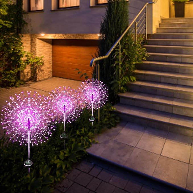 JJGoo Solar Firework Lights, 2 Pack 150 LEDs 2 Lighting Modes Solar Lights - Image 9