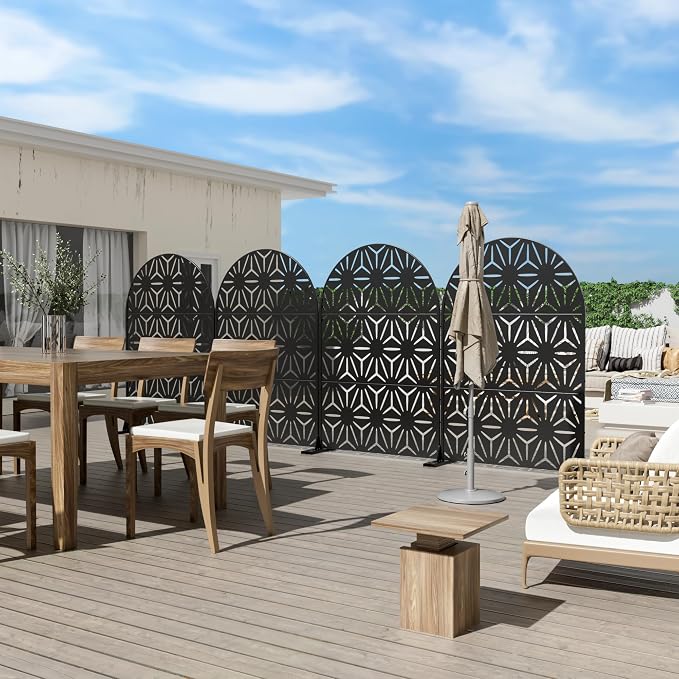 Casaphoria 72" H x 47" W Arched Metal Privacy Screen - Image 5