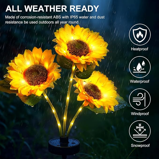 Upgraded Solar Sunflower Lights, 40-Hour Runtime - Image 5