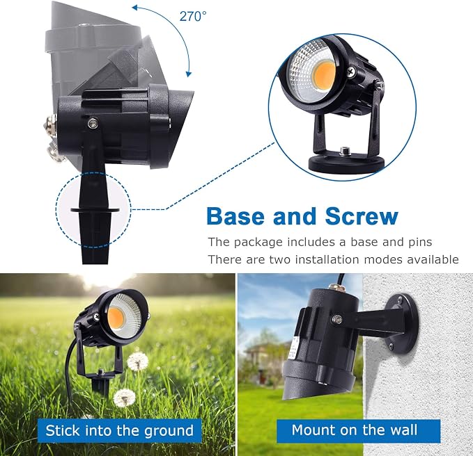 SUNVIE LED Outdoor Spotlight 12W Landscape Lighting 120V AC Waterproof - Image 5