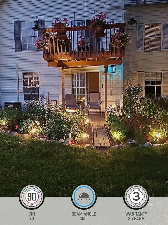 LEONLITE 8-Pack Low Voltage Landscape Lights Pathway, 3W 12V LED Path Lights - Image 2