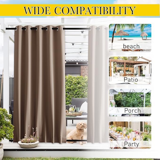 NICETOWN 2 Panels Outdoor Curtains - Image 6