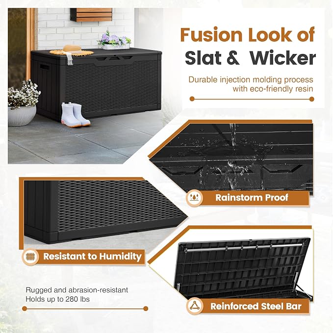 Greesum 100 Gallon Resin Patio Storage Box - Image 5