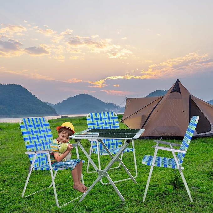 VINGLI Patio Lawn Webbed Folding Chairs Outdoor Beach Portable Camping Chair - Image 6