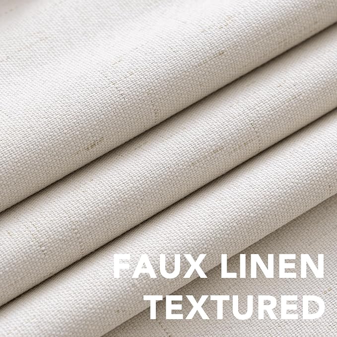 H.VERSAILTEX 100% Blackout Curtains Linen Textured Blackout Curtains - Image 4