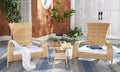 SAFAVIEH Outdoor Collection Edna Natural/White Cushion 3-Piece Lounge Set by SAFAVIEH