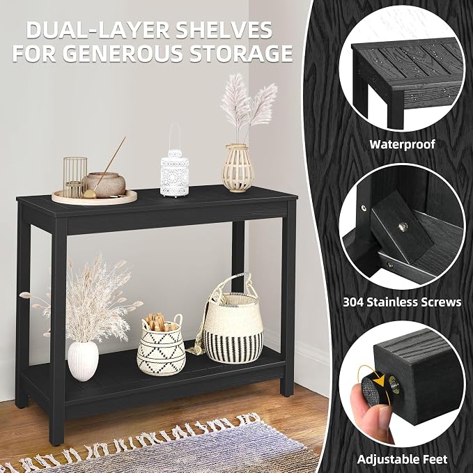DWVO 38.3" Outdoor Bar Table Console Table, HIPS Material Indoor Outdoor - Image 4
