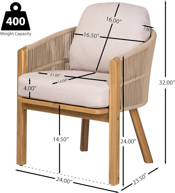 Christopher Knight Home Kclent Outdoor Acacia Wood Dining Set - Image 6