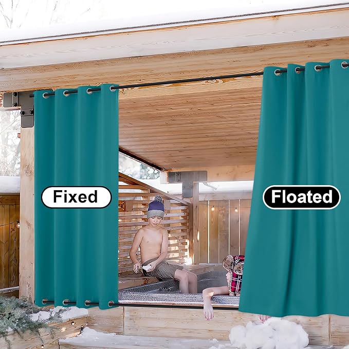 NICETOWN Outdoor Curtains for Patio Waterproof 2 Panels, Windproof Top and - Image 5