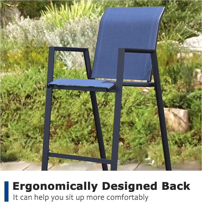 Outdoor Bar Stools Set of 6, Bar Height Chairs - Image 3