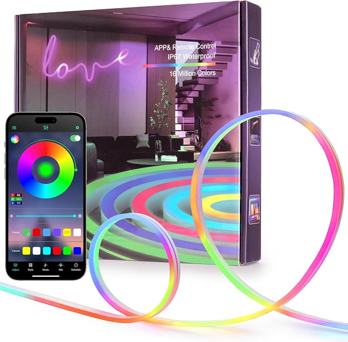 50FT LED Neon Rope Lights, Flexible Led Rope Lights Control by Unknown