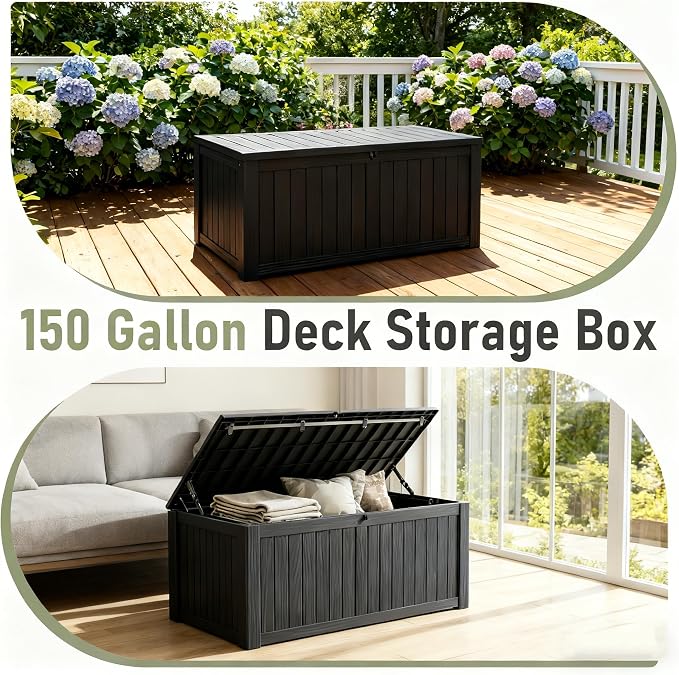 Outdoor Storage Box, Resin Deck Boxes Indoor and outdoor, Waterproof Storage - Image 3