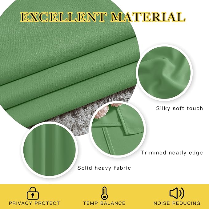 NICETOWN Blackout Curtains 72 inches Long, Grommet Privacy Window Treatment - Image 3