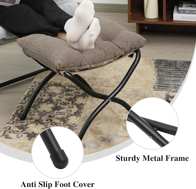 15" Folding Ottoman, Foldable Footrest Stool, Portable Small Foot Stool - Image 6