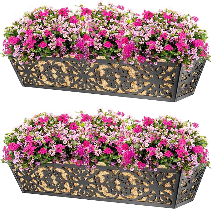 4 Pack 30 Inch Window Boxes Planters Railing Planter Box - Image 6