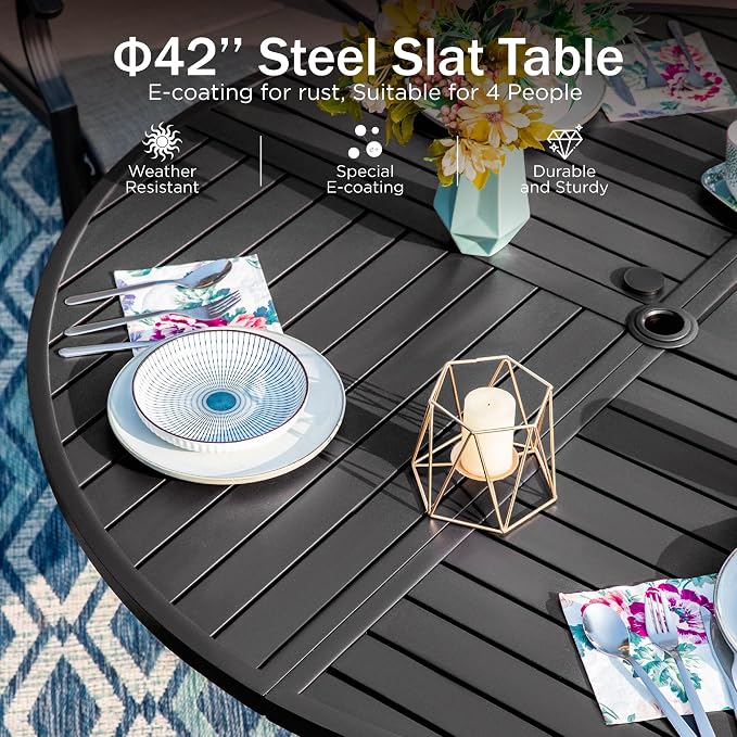 PHI VILLA 5 Pieces Outdoor Dining Set - Image 6