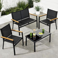 Best Choice Products 4-Piece Outdoor Textilene Patio Conversation Set, Backyard by BestChoiceProducts