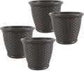 Suncast 4 Pack Sonora 18 Inch Lightweight Durable Plastic Wicker Decorative by Suncast
