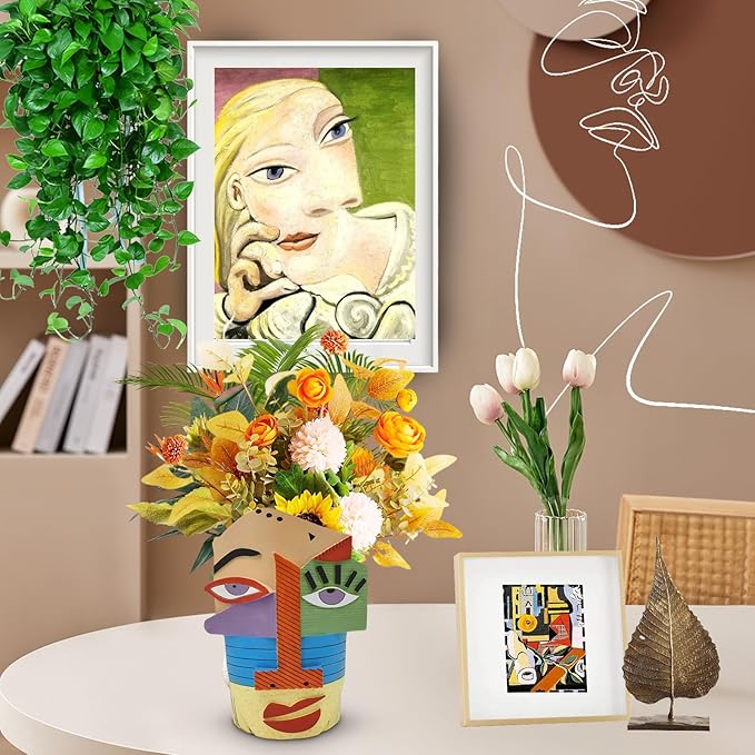 Abstract Face Planters Pots Head, Unique Head Planter - Image 7