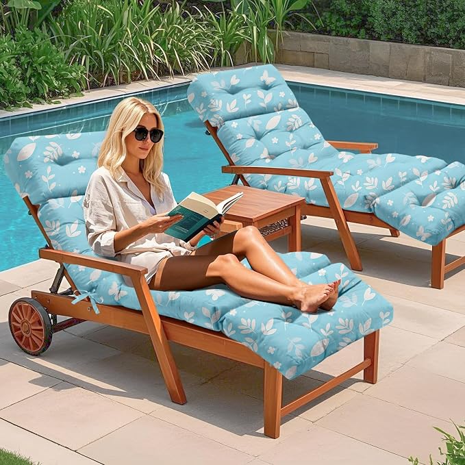 4 Pack Outdoor Chaise Lounge Chair Cushion 75.1 x 22.8 x 4.7 Inches 100% - Image 6