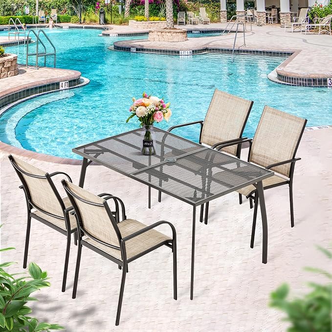AECOJOY 5 Piece Patio Table and Chair Set - Image 8
