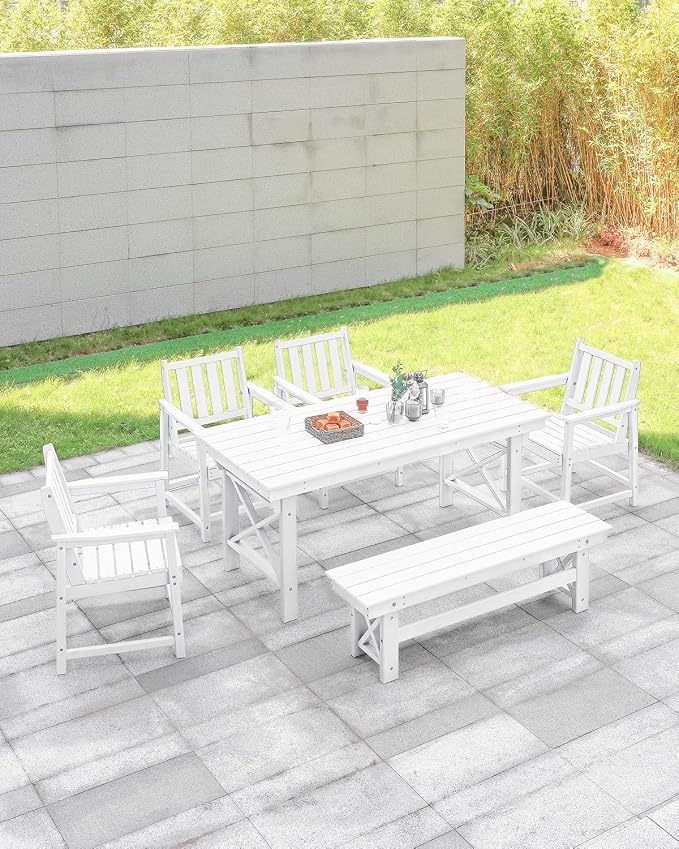 HDPE Outdoor Bench, Poly Lumber Adirondack Benches, All Weather HDPE Patio - Image 4