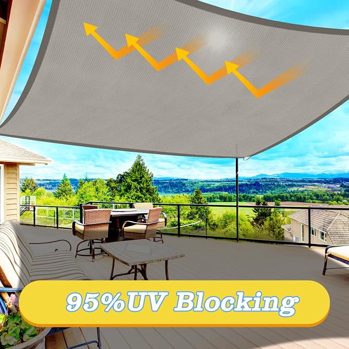 HappyTrends Sun Shade Sail, Tear and Rust Resistant Patio sail Shade - Image 3