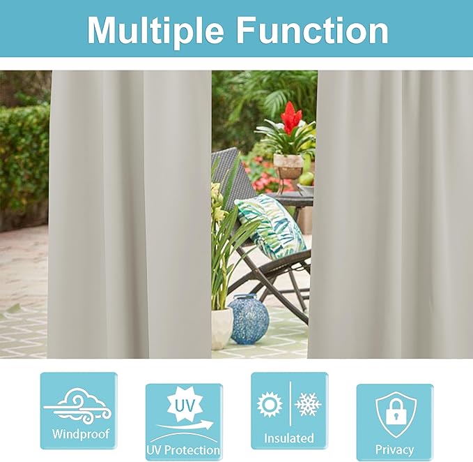 RYB HOME Extra Wide Outdoor Curtains - Image 5