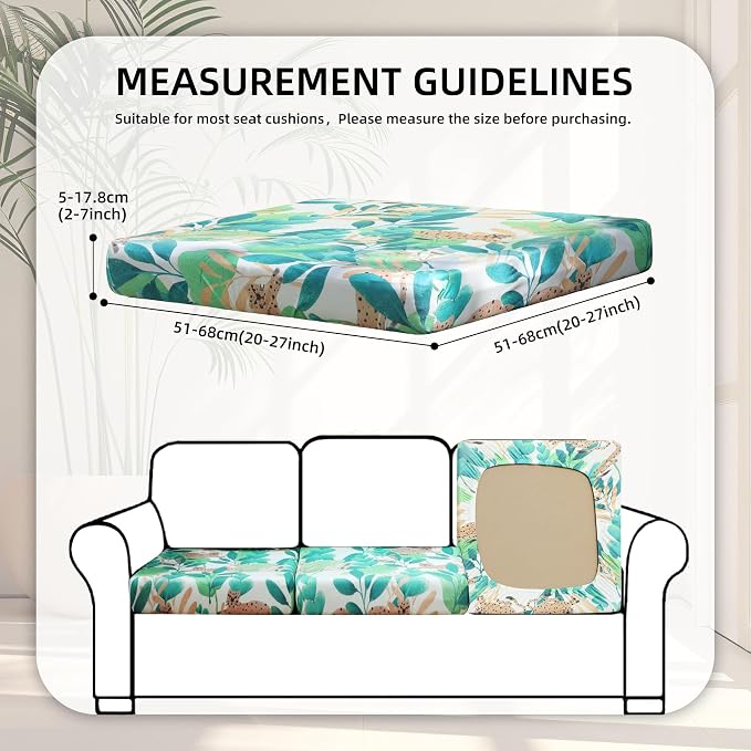 8Pcs Stretch Patio Cushion Covers, Outdoor Couch Covers Replacement, Outdoor - Image 2