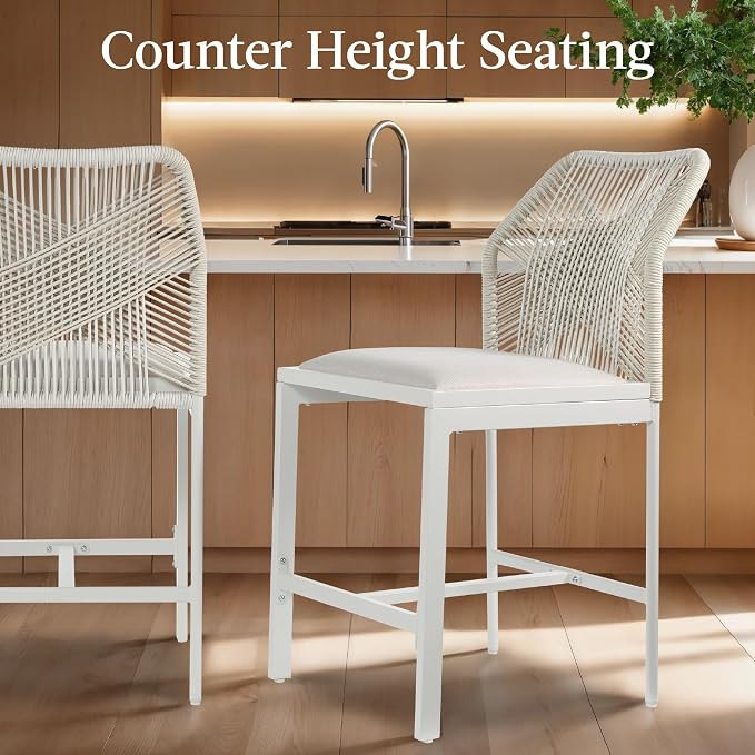 Best Choice Products Indoor Outdoor Counter Height Bar Stools Set of 2 - Image 5