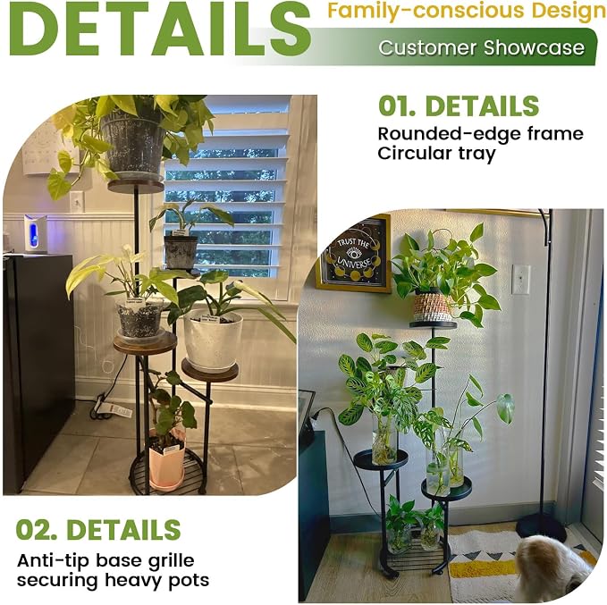 TOSKING 5 Tier Metal Plant Stand Indoor， Plant Shelf, Corner Shelf Flower Pot - Image 5