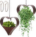 2 Pack Metal Plant Hangers Indoor and Outdoor Rustic Heart Shape Hanging by Romooa
