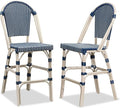 PURPLE LEAF French Counter Height Bar Stool Set of 2 25" White Print Finish by PURPLELEAF