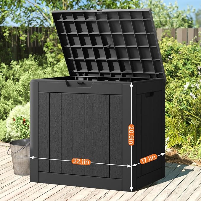 Sweetcrispy Deck Box with 31 Gallon Capacity, Weatherproof Resin Lockable - Image 3