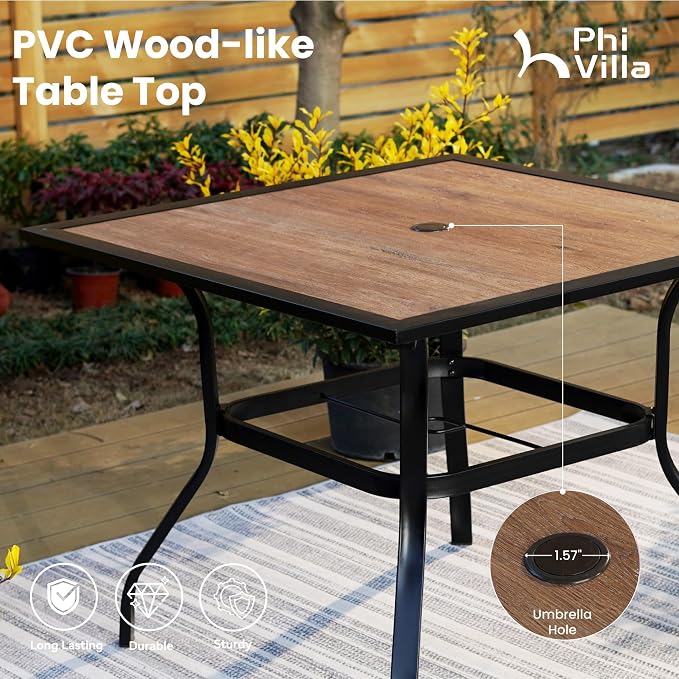 PHI VILLA 5 PCS Patio Dining Set - Image 5