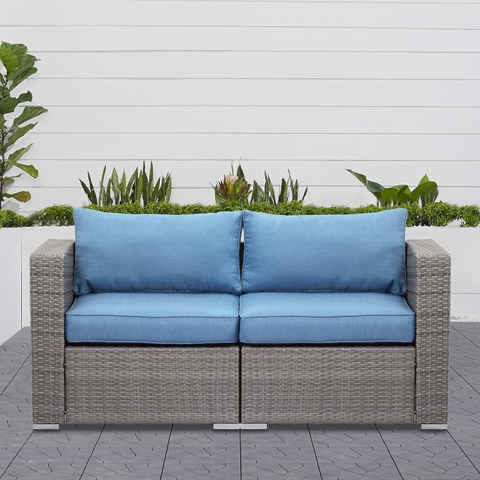 Wisteria Lane 2 Piece Patio Furniture Set of 2 Seats, Outdoor Wicker Patio - Image 2