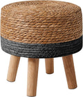 YMYNY Foot Stool Natural Seagrass Hand Weave, 12.6" Small Ottoman, Round by High-qualityhomefurnishing