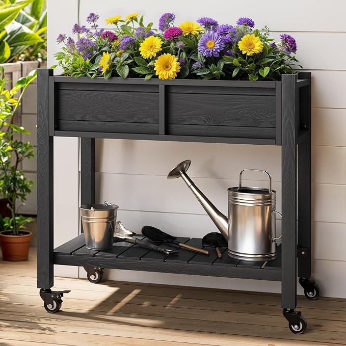YITAHOME Raised Garden Bed, HIPS Poly Wood Elevated Planter Box - Image 7