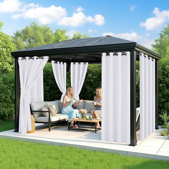White Outdoor Curtains for Patio Waterproof - Image 4