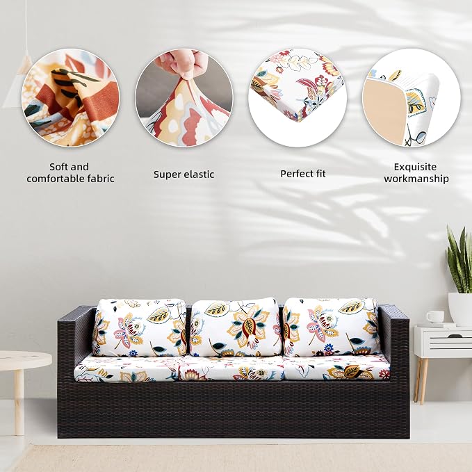 8Pcs Stretch Patio Cushion Covers, Outdoor Couch Covers Replacement, Outdoor - Image 3