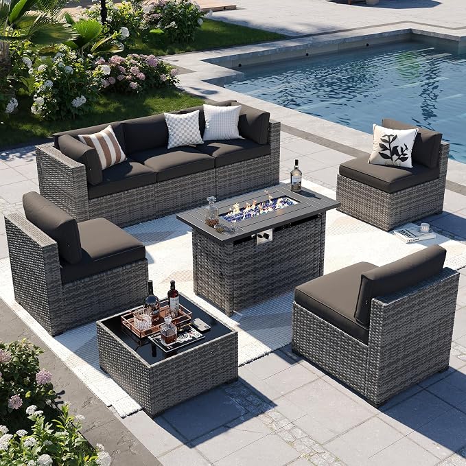 Aoxun Patio Furniture Sets, 8-Piece Outdoor Patio Furniture by Aoxun