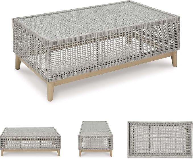 Signature Design by Ashley Seton Creek Casual Resin Wicker Outdoor Coffee Table - Image 7