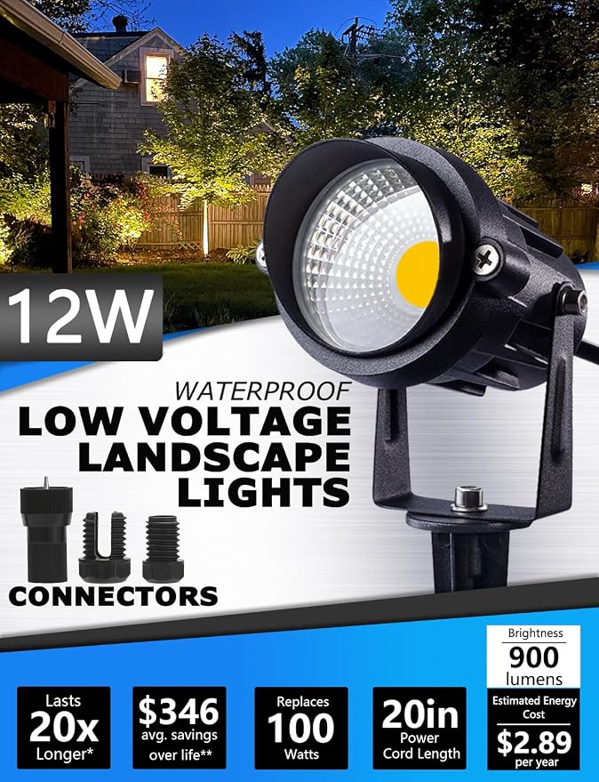 SUNVIE 12W Low Voltage LED Landscape Lights - Image 2