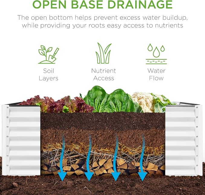 Best Choice Products 4x2x2ft Outdoor Metal Raised Garden Bed, Deep Root Box - Image 5