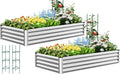 Quictent Galvanized Raised Garden Bed Metal Planter Box Bottomless by QUICTENT