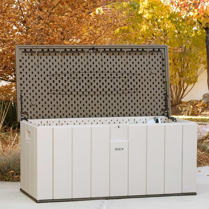 LIFETIME 60254 Heavy-Duty Outdoor Storage Deck Box, 150 Gallon, Desert - Image 6